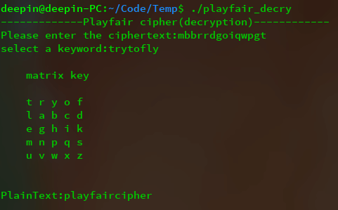 decryption 3 - Playfair密码（Playfair Cipher)